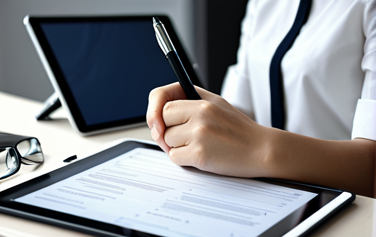 A professional content editor, adult, fully clothed in a modest business casual outfit, sitting at a clean, organized desk in a modern, brightly lit office. They are reviewing a digital document on a tablet, with a traditional notebook and pen nearby, symbolizing the blend of technology and human meticulousness. The pose is natural, showcasing perfect anatomy and correct proportions. Well-formed hands are gently interacting with the tablet screen. The background is blurred, emphasizing the subject. The atmosphere is calm and productive. High-quality professional photography, natural lighting, sharp focus. safe for work, appropriate content, fully clothed, professional, modest, family-friendly.