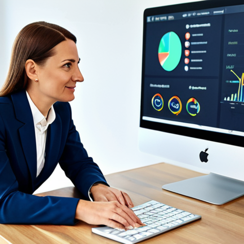 A professional Polish businesswoman, mid-30s, in a modest, dark blue business suit, seated at a modern, polished desk in a brightly lit, contemporary office. She is attentively engaged in a one-on-one consultation with an experienced male business mentor, also in professional dress. They are both looking at a large monitor displaying detailed SEO analytics dashboards and strategic content outlines. The atmosphere is collaborative and focused on professional growth. Fully clothed, appropriate attire, safe for work, family-friendly, perfect anatomy, correct proportions, natural pose, well-formed hands, proper finger count, natural body proportions, professional photography, high quality, ultra-detailed.