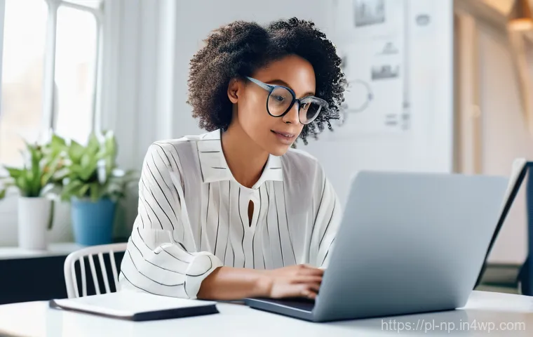 편집 품질을 위한 체크포인트 설정하기 - A highly focused, modern scene depicting a female professional, likely a blogger or digital marketer... 편집 품질을 위한 체크포인트 설정하기 - A highly focused, modern scene depicting a female professional, likely a blogger or digital marketer...
