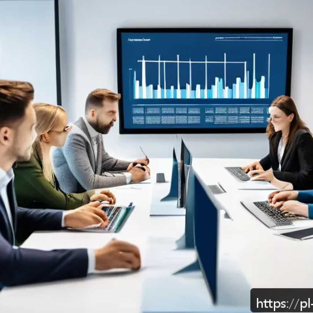 편집 후 평가 및 피드백의 중요성 - A professional office setting where a diverse team of Polish professionals is engaged in a detailed ...